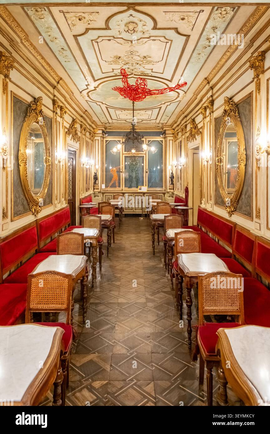 Innenraum des Cafe Florian, Venedig, Italien Stockfoto