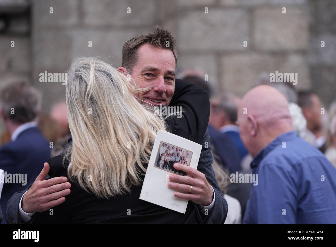 Ryan Tubridy verließ die St. John the Baptist Church in Blackrock, Dublin nach der Beerdigung des ehemaligen irischen Außenministers David Andrews. Bilddatum: Samstag, 4. Juli 2026. Stockfoto