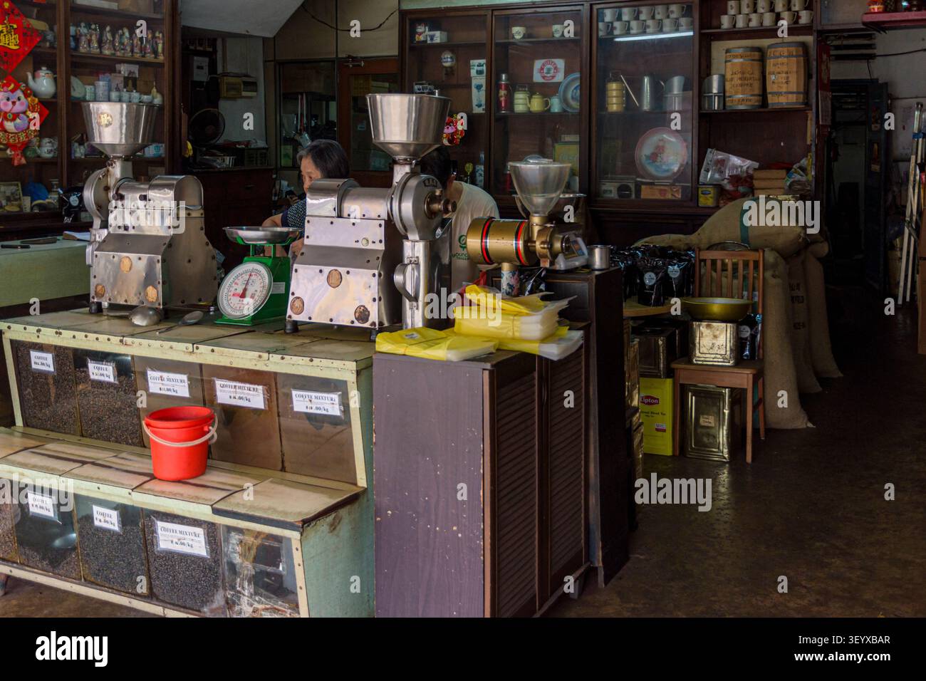 Lam Yeo Coffee Powder Factory Schild, Balestier Rd, Novena, Singapur Stockfoto