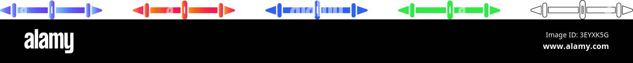 Linear Metal Bar Connector Icons Set vol 1172 Stock Vektor