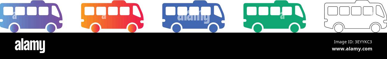 Transport Bus Icons for Travel and Pendler Services vol 26392 Stock Vektor