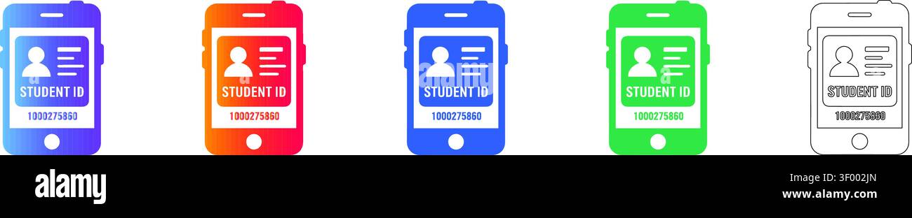 Studentenausweis auf Smartphone Icons vol 27805 Stock Vektor