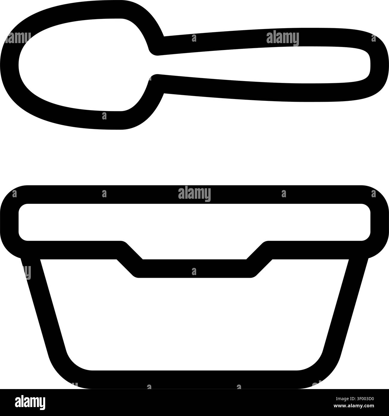 Lunchbox Outline Icon, Lunchbox, Lebensmittelbehälter, Essensvorbereitung, Küche. Stock Vektor