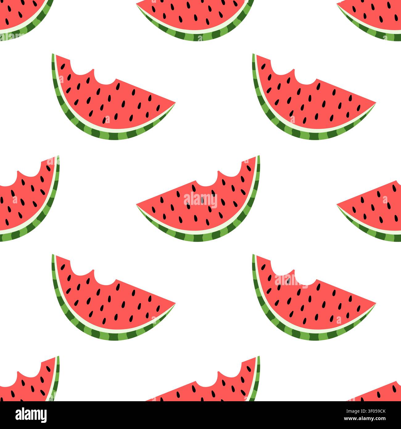 Wassermelonen und Stücke gebissener Wassermelonen Stock Vektor