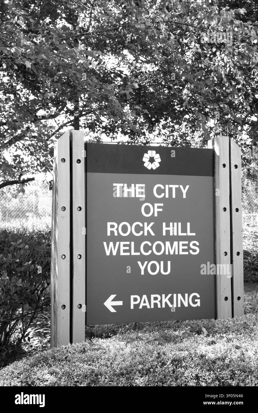 The City of Rock Hill heißt Sie willkommen sign.in South Carolina, USA. Stockfoto