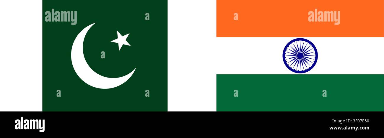 Flaggensymbole für Indien und Pakistan Stock Vektor