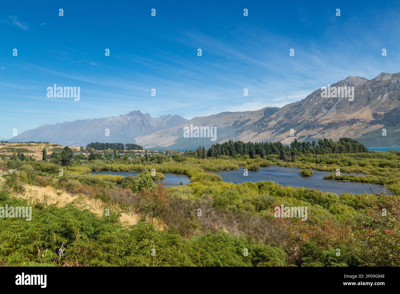 Glenorchy-Lagunen-Pfad, der in Herr der Ringe verwendet wurde, Glenorchy, Otago, Neuseeland Stockfoto