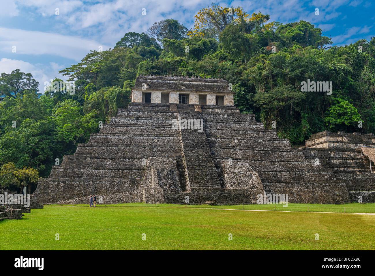 Pyramide des Tempels der Inschriften, Palenque, Chiapas, Mexiko. Stockfoto