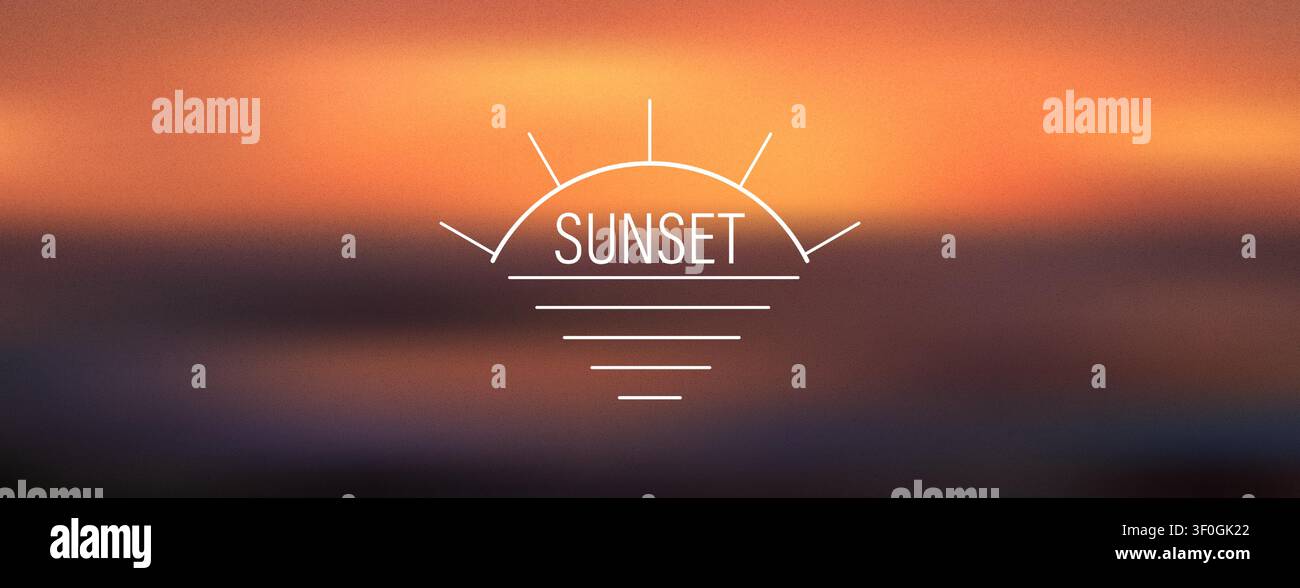 Abstrakter warmer Farbverlaufshintergrund mit Sonnenuntergangstönen und Körnungshalbtone-Überlagerung. Vorlage für saisonale Grafiken, Cover und Logo. Orange, Gelb und Braun flui Stock Vektor