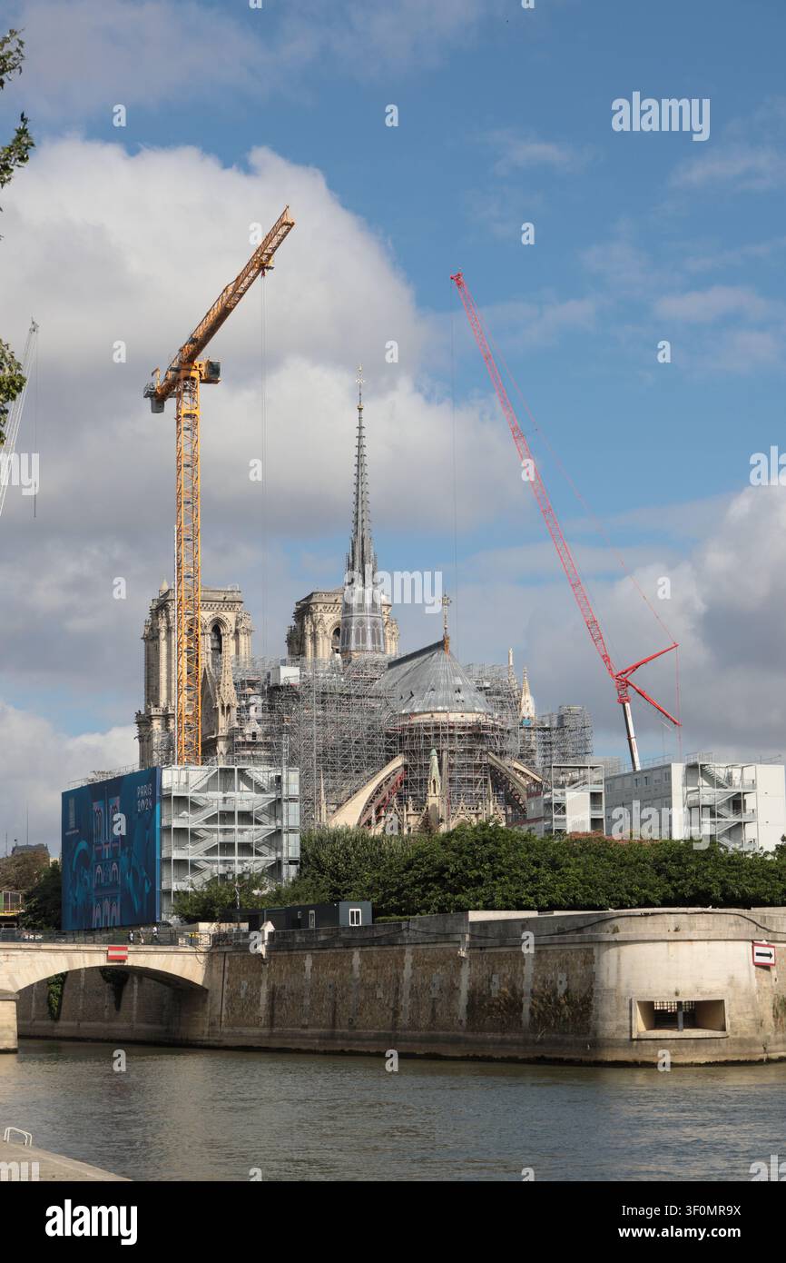 Restaurierung der Kathedrale Notre-Dame in Paris, Frankreich Stockfoto