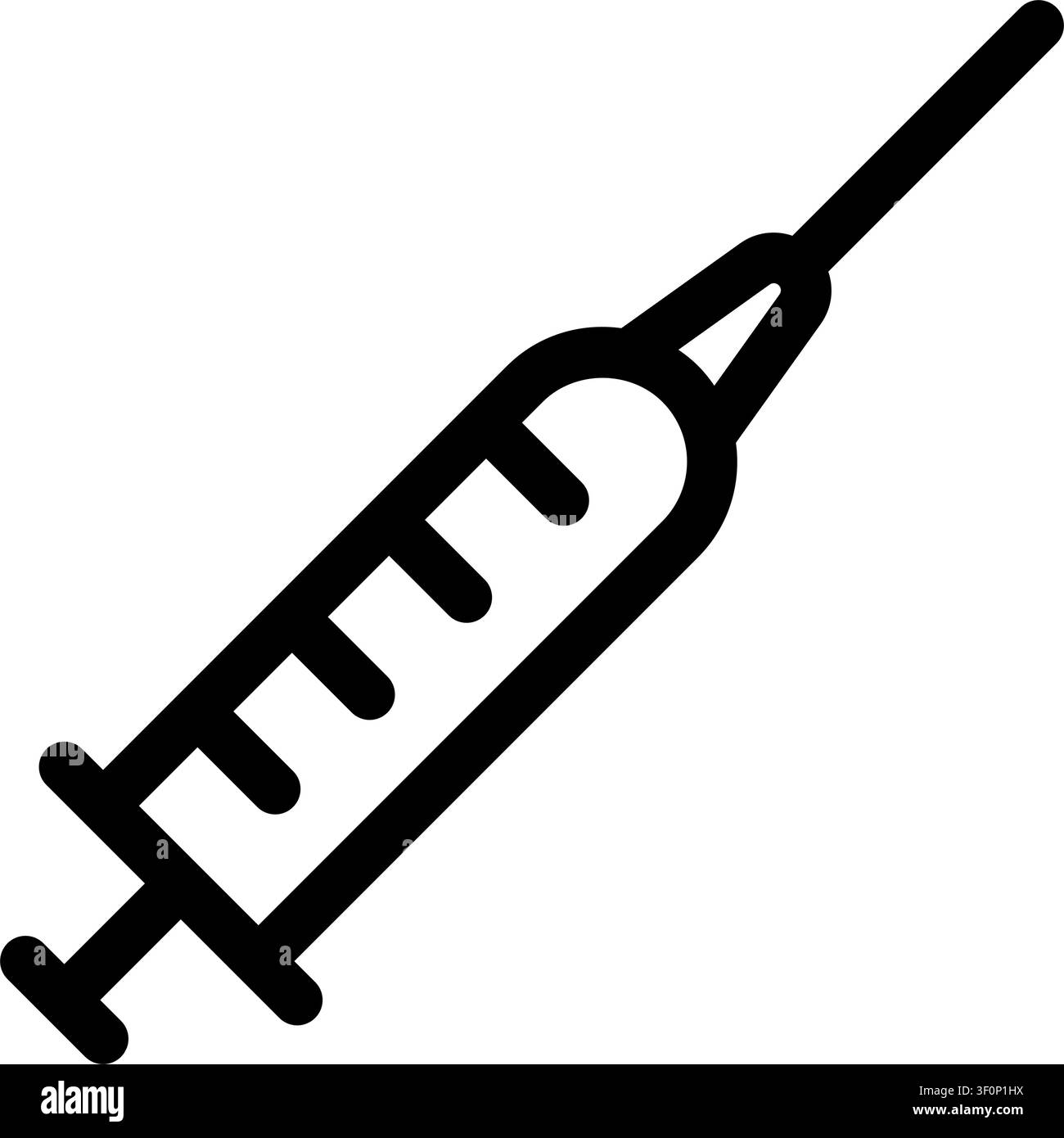 Spritzen-Symbol, Medizin, Gesundheitswesen, Injektion, Nadel, Symbol Stock Vektor