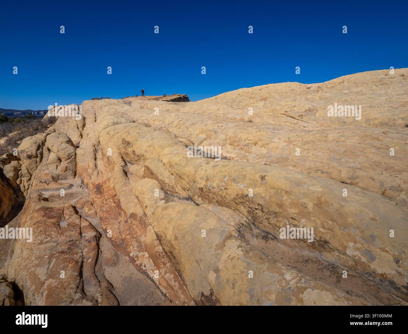 Sandstein-Klippen-Gebiet des El Malpais National Monuments in der Nähe der Stadt Grants in Neew Mexico im Südwesten der Vereinigten Staaten. Stockfoto