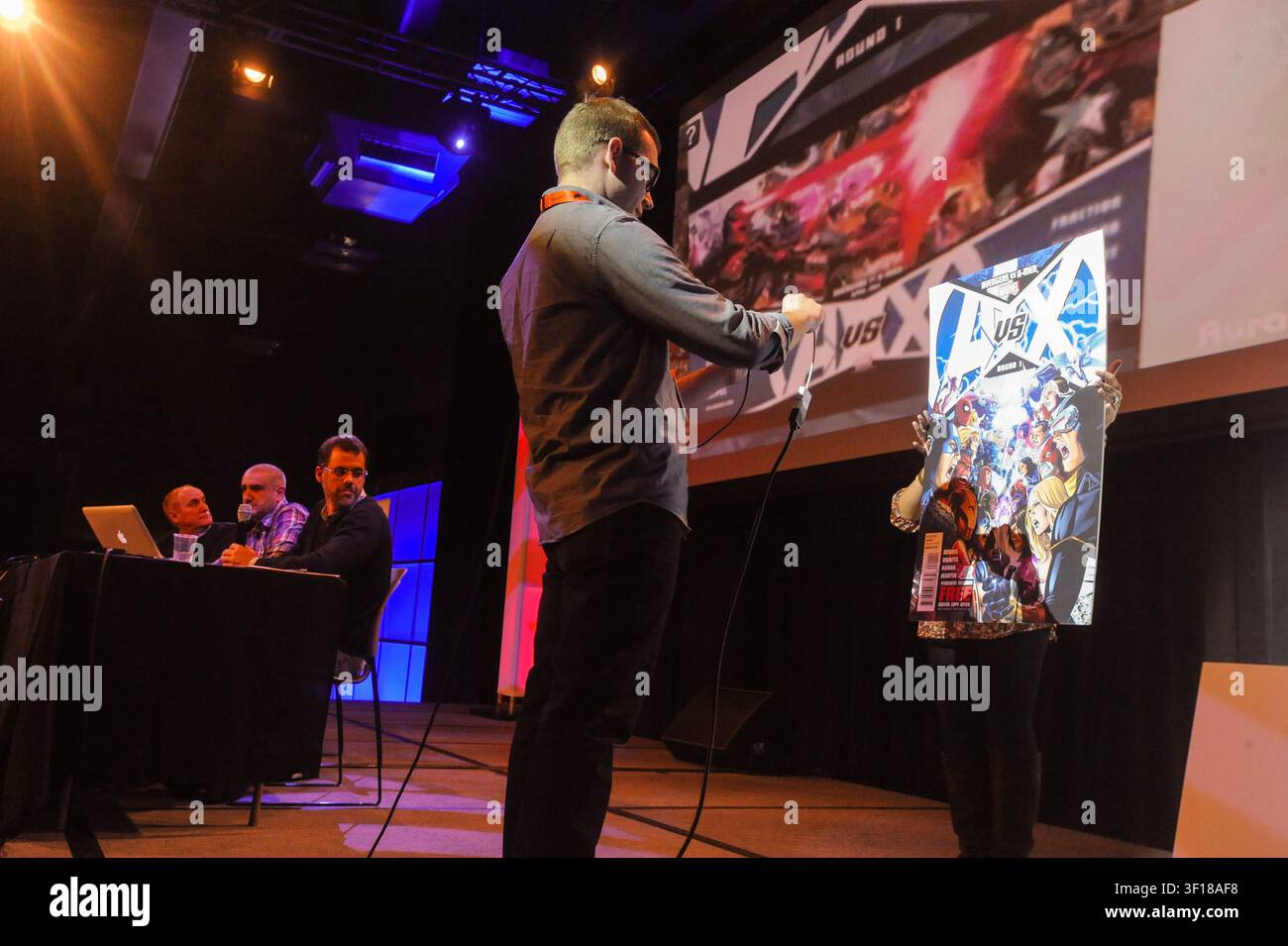 'Marvel House of Ideas'-Panel während des South By Southwest-Filmfestivals, Austin, Texas, 11. März 2012. (Foto von John Anderson/The Austin Chronicle) Stockfoto