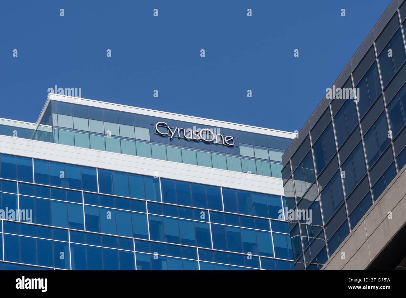 Hauptsitz von CyrusOne in der N Harwood St in Dallas, Texas, USA. Stockfoto