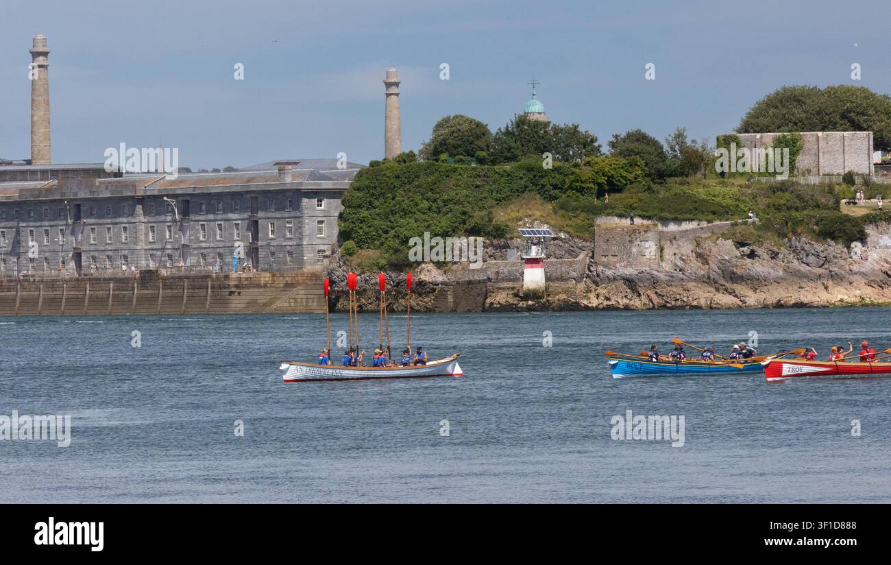 Europäische Gig-Rennsmeisterschaften Mount Edgecombe und Plymouth UK Stockfoto