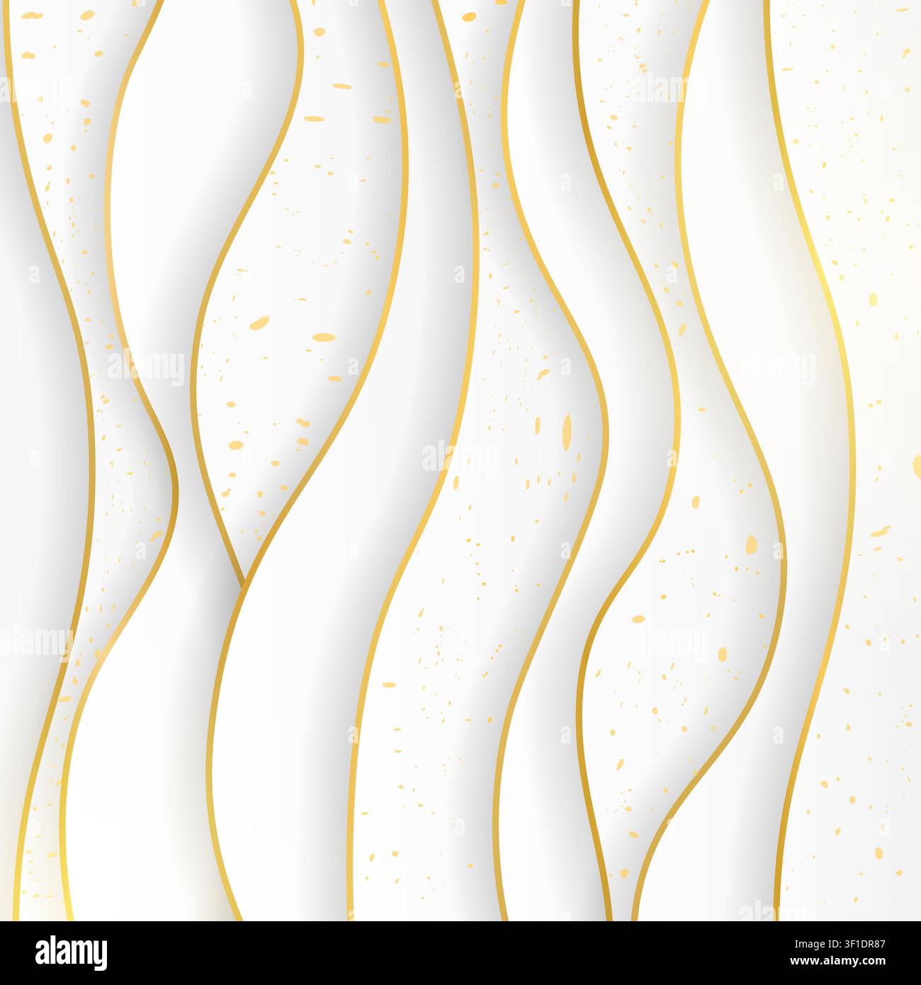 Luxuriöse vertikale Papierausschnitt-Schicht mit elfenbeinfarbenem und goldenem Hintergrund. 3D-Stil realistisch abstrakt. Vektorillustration Stock Vektor