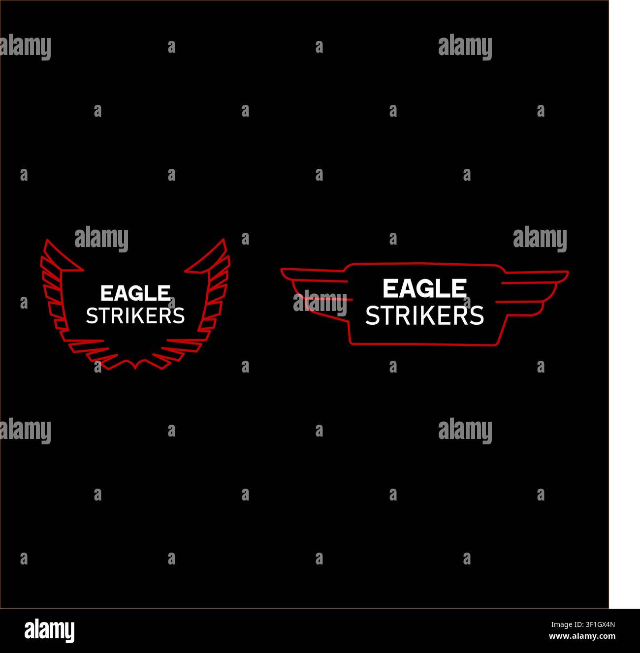 Adler-Streiker-Flügel-Emblem-Logo – Sportteam-Vektor-Badge Stock Vektor