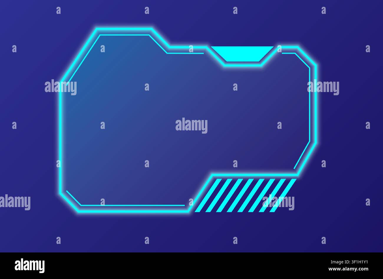 Dieses Design zeigt ein futuristisches Benutzeroberflächenelement mit glatten Kanten und leuchtenden Linien. Die lebendigen Farbtöne verleihen Tiefe und unterstreichen sein Potenzial Stock Vektor