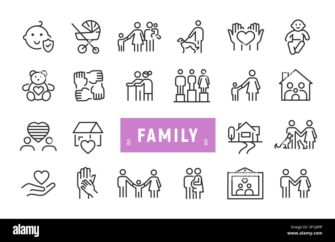 Familie Icons Set Stock Vektor