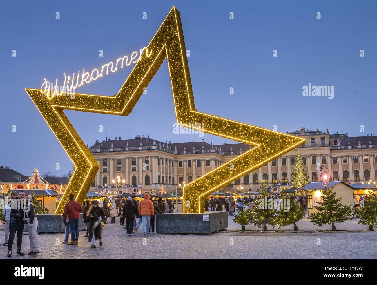Weihnachtsmarkt, Schloss Schönbrunn, Wien, Österreich Stockfoto