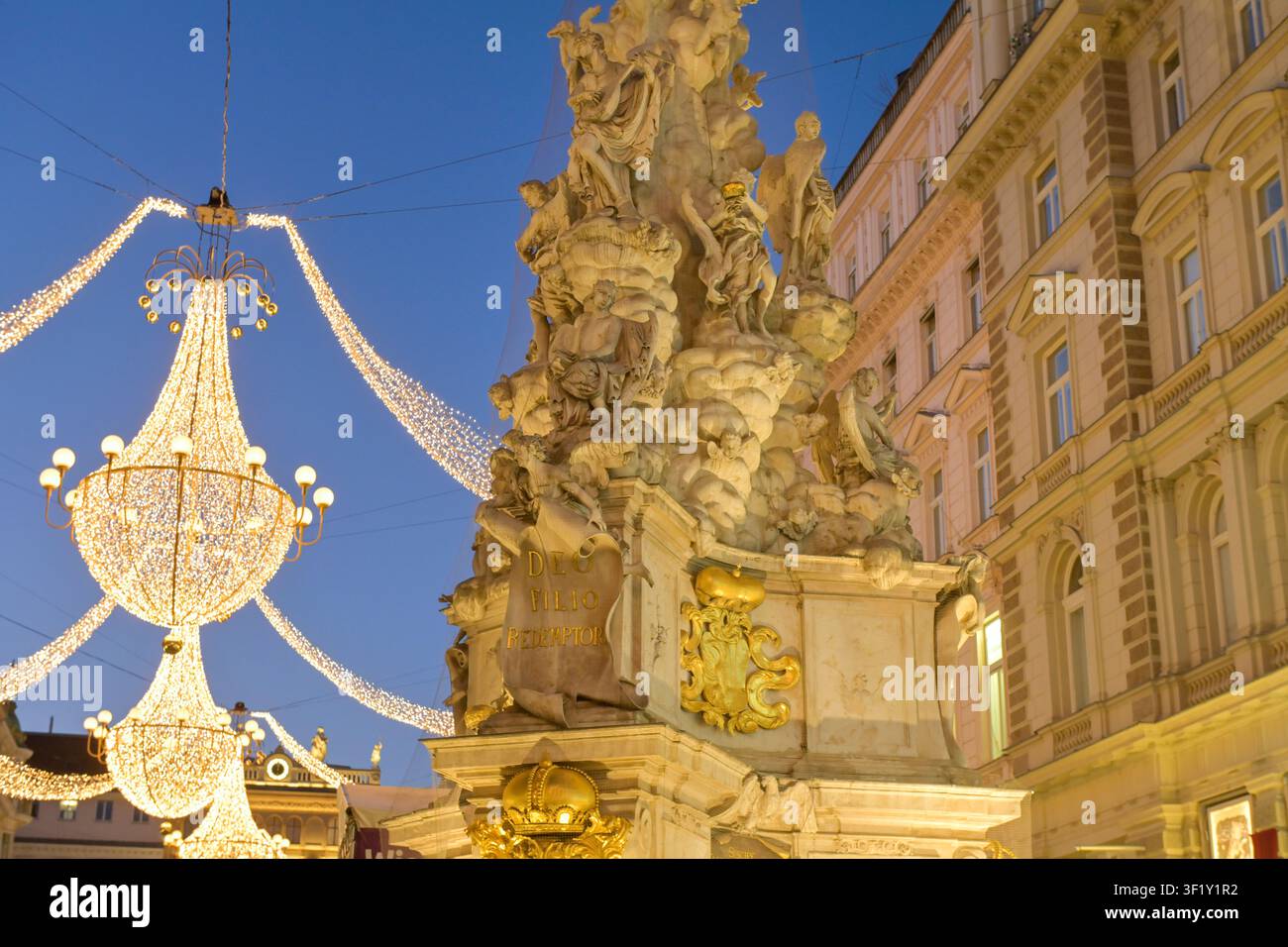 Dekoration, Weihnachten, Weihnachtsstraße, Pestkolonne, Graben, Wien, Österreich Stockfoto
