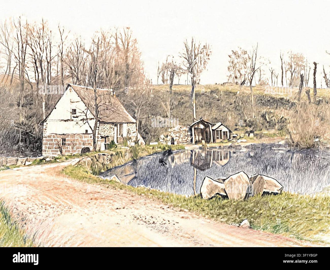 Montours - Ille et Vilaine - Frankreich - die Mühle von Roulé Stockfoto