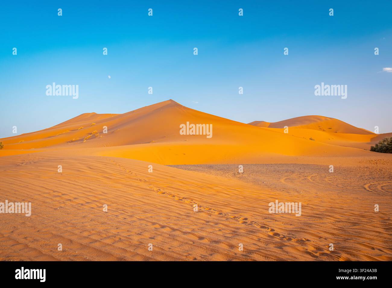 Sonnenuntergang in der Wüste Tour durch die Sahara, Merzouga Erg Chebbi Dünen Stockfoto