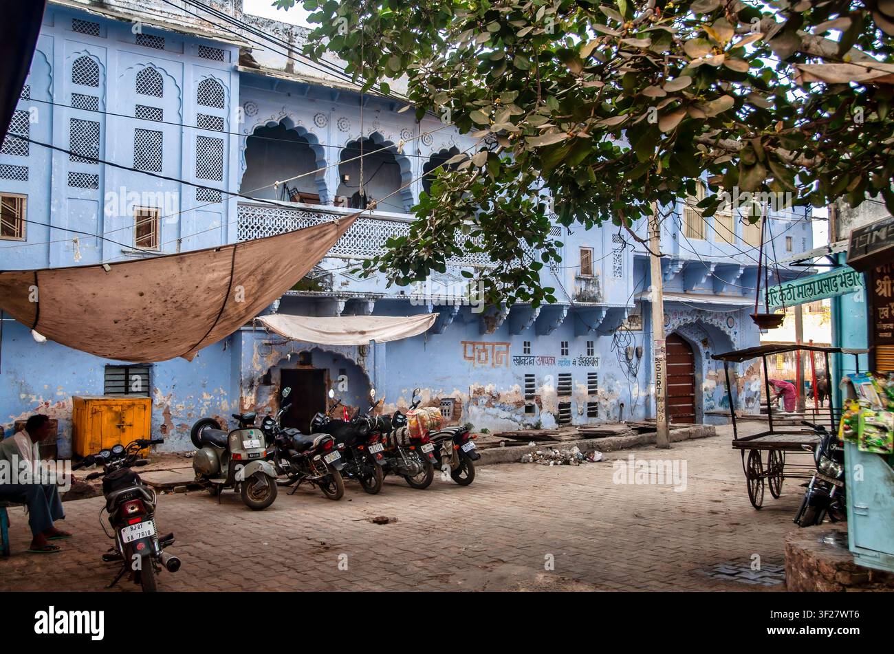 Straßen rund um den Markt von Pushkar, Rajasthan, Indien. September 2015 Stockfoto