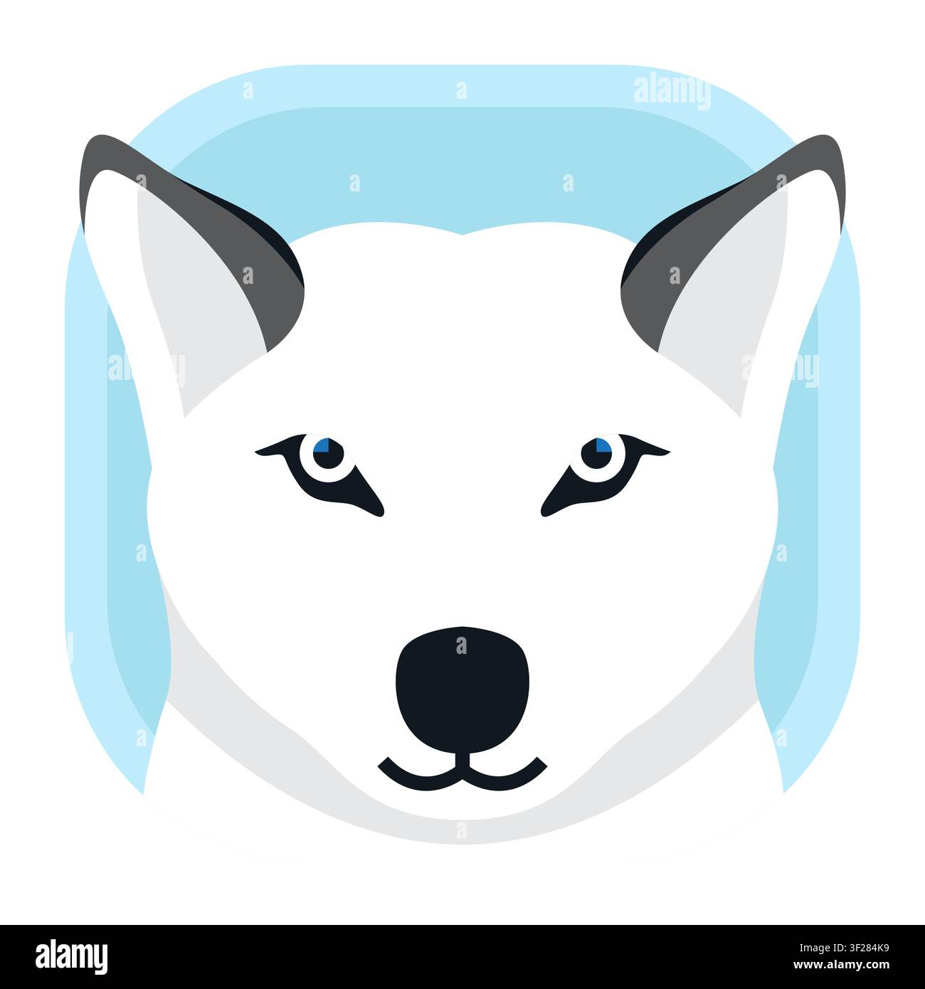 Arktis-Wolf-Symbol, Hund, Tier, Wildtier, Säugetier, Raubtier Stock Vektor