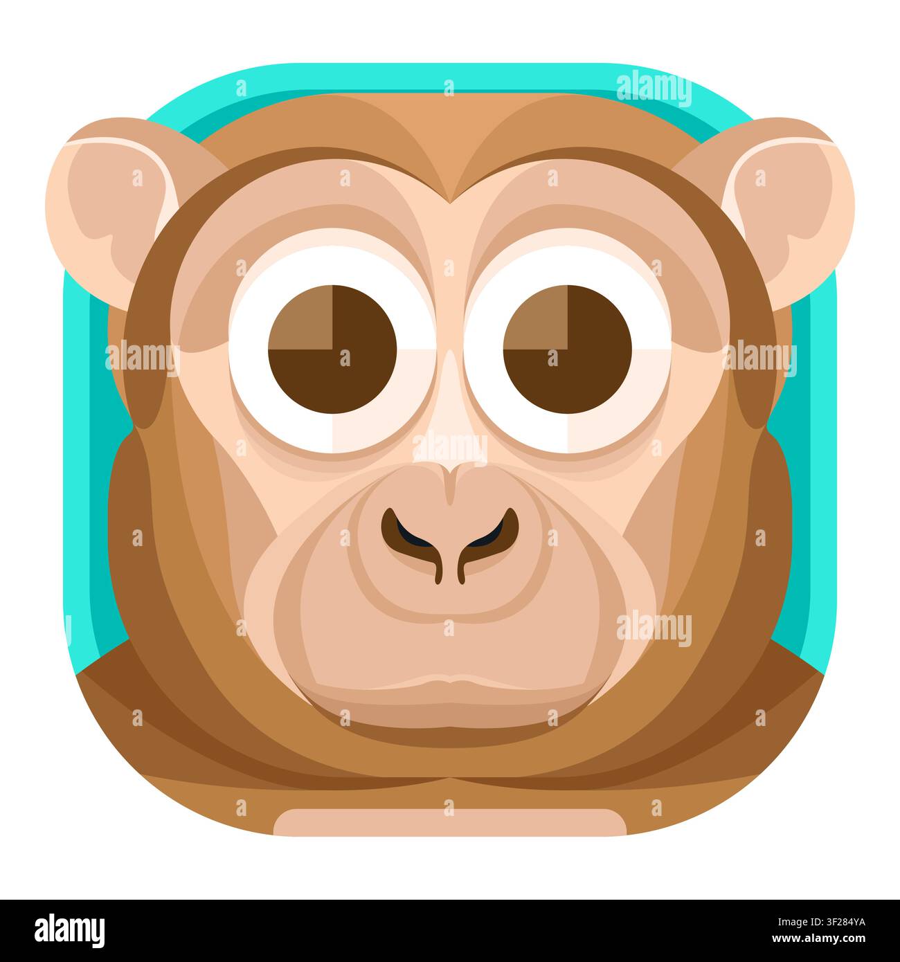 Affen-Symbol, Tier, Primat, Affe, Schimpanse, Gorilla, Pavian Stock Vektor