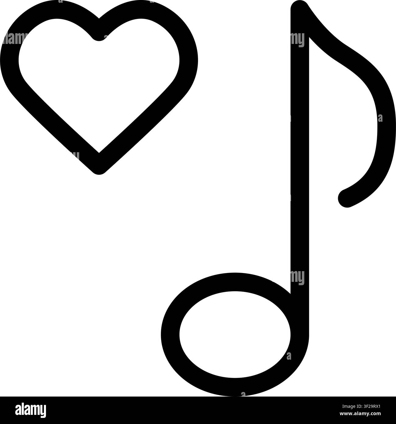 Romantik-Song-Ikone, Musik, Liebe, Herz, Romantisch, Audio, Melodie Stock Vektor