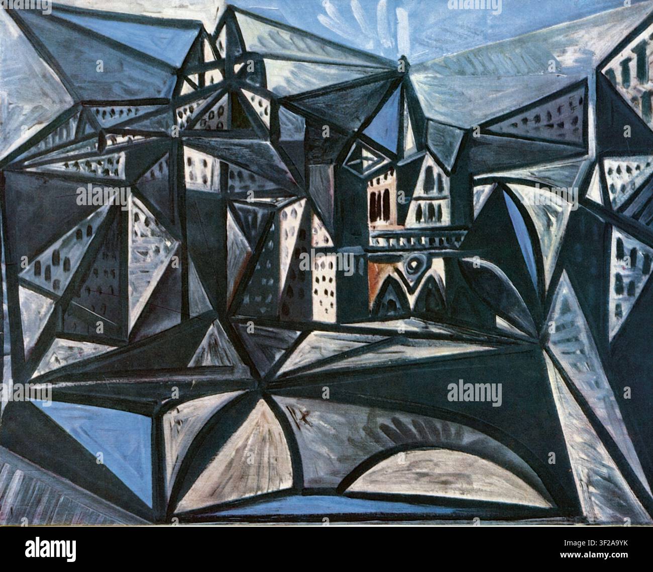 Pablo Picasso, Vue de Paris 1944, die städtische Landschaft von Paris (mit dem Motiv von Architektur, Dächern und Brückenbögen) Stockfoto