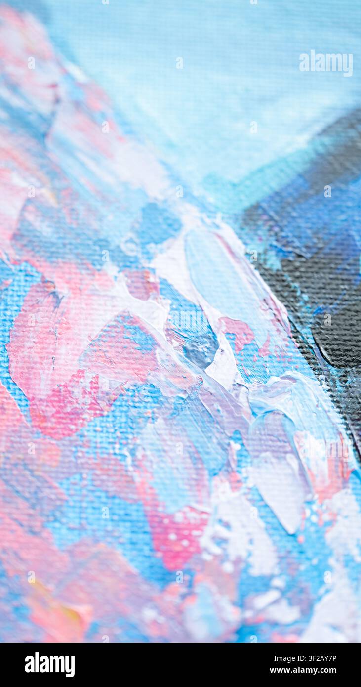 Verschiedene Illustrationen werden durch Öl- und Acrylmaltechniken gezeigt. Die Stücke heben die Texturen und Farben hervor, die mit jedem Vogel verbunden sind Stockfoto