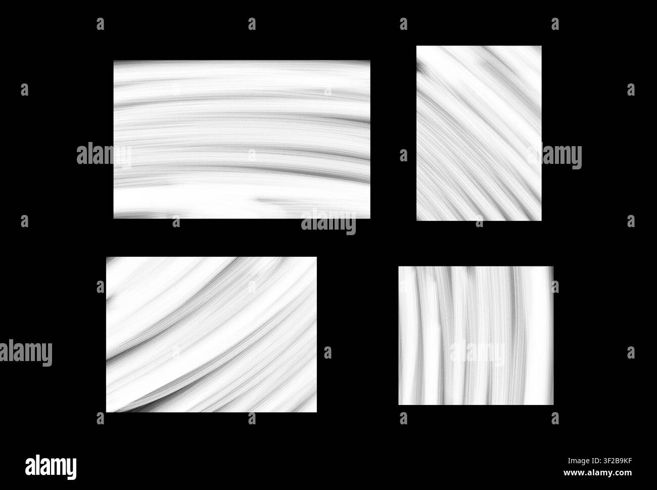 Satz von hellen abstrakten gemalten Pinselstrich-Hintergründen mit weichen Texturen Stockfoto