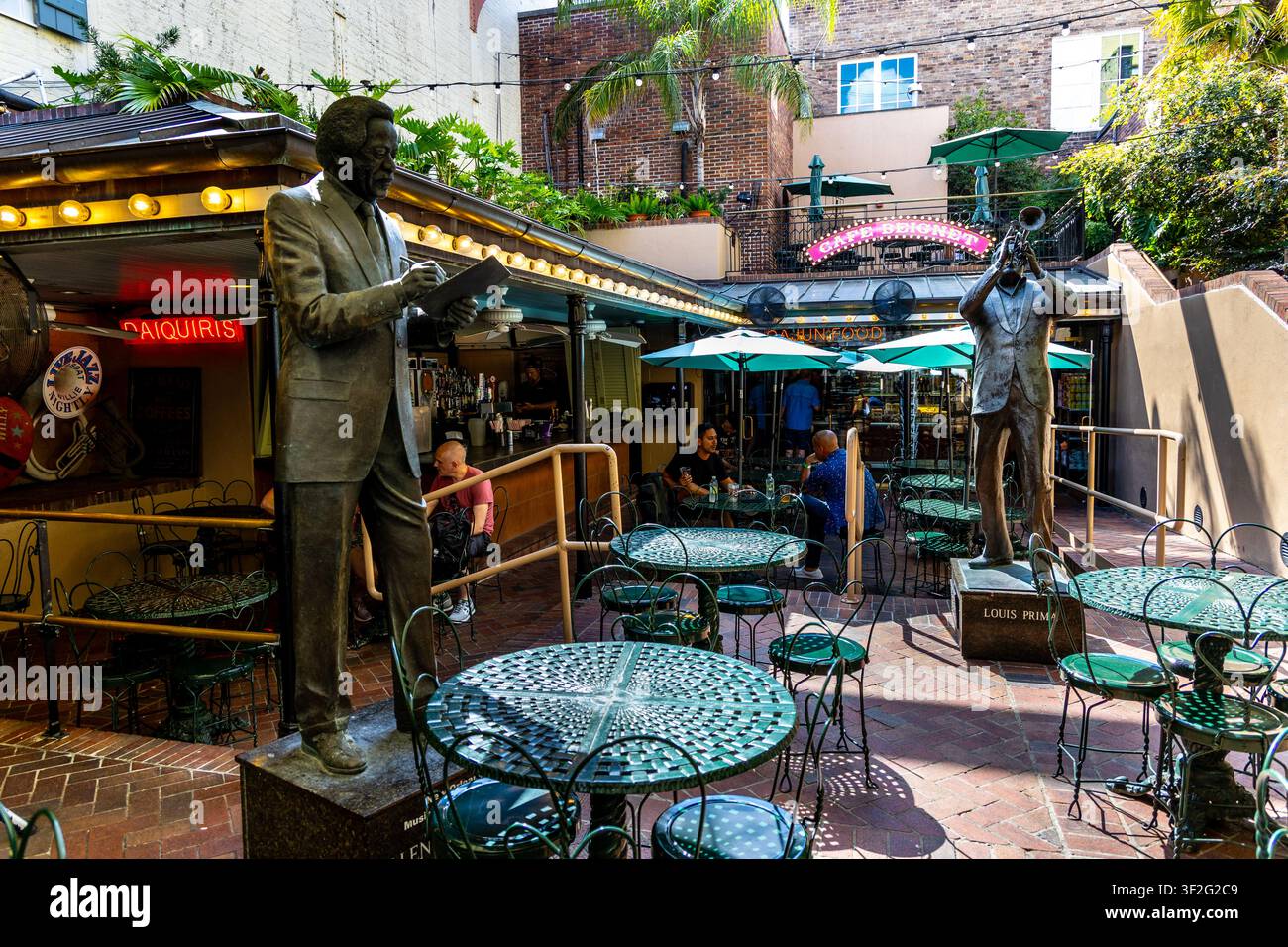 Innenraum des Cafe Beignet Bourbon Street, New Orleans, Louisiana, USA Stockfoto