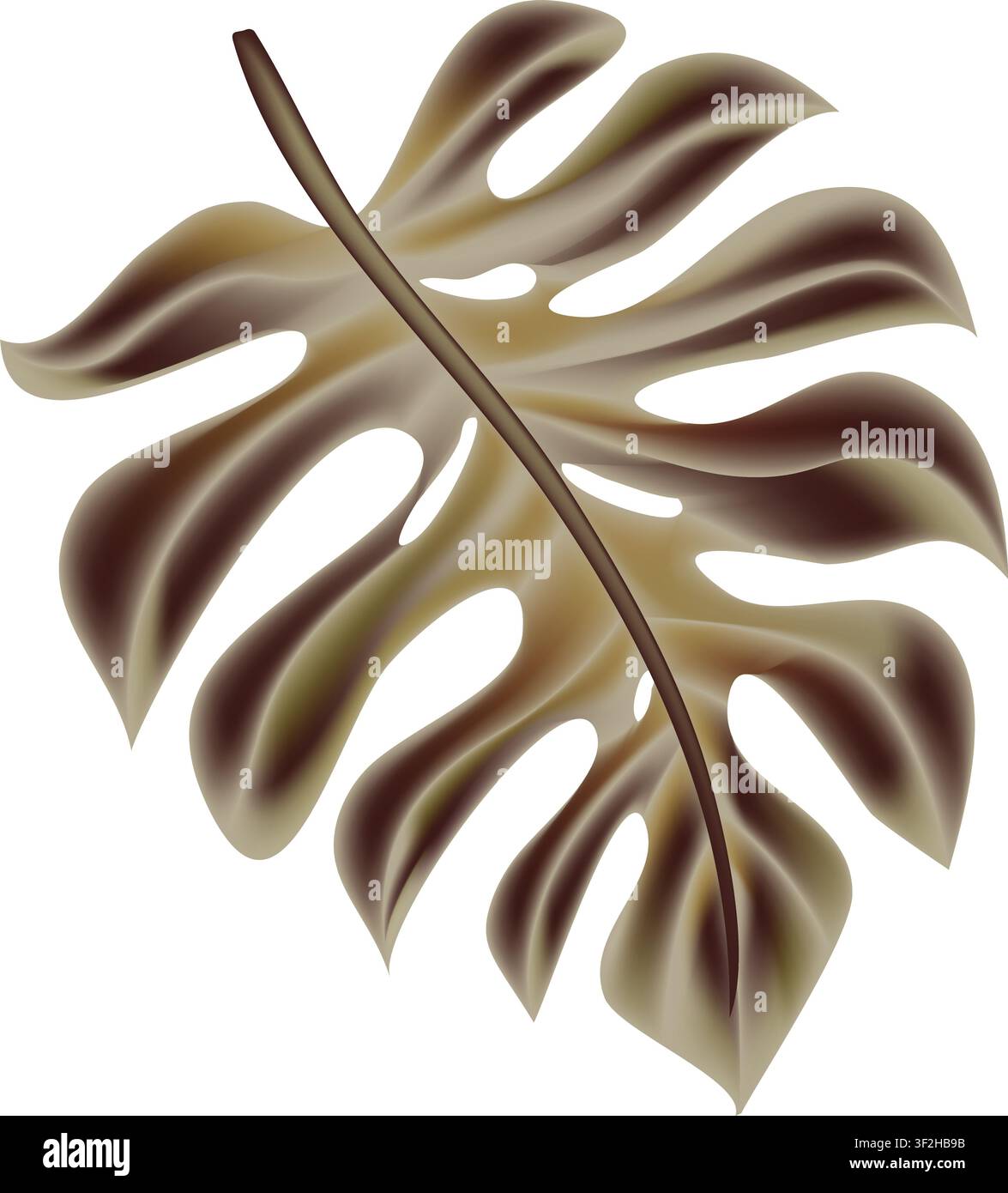 farbiges Monstera-Blatt, auf transparentem Hintergrund, png.Sommerliche tropische Palmblätter. Design für Sommerflyer, Website, Banner, Landingpage. Palme, Monster, Banane Stockfoto
