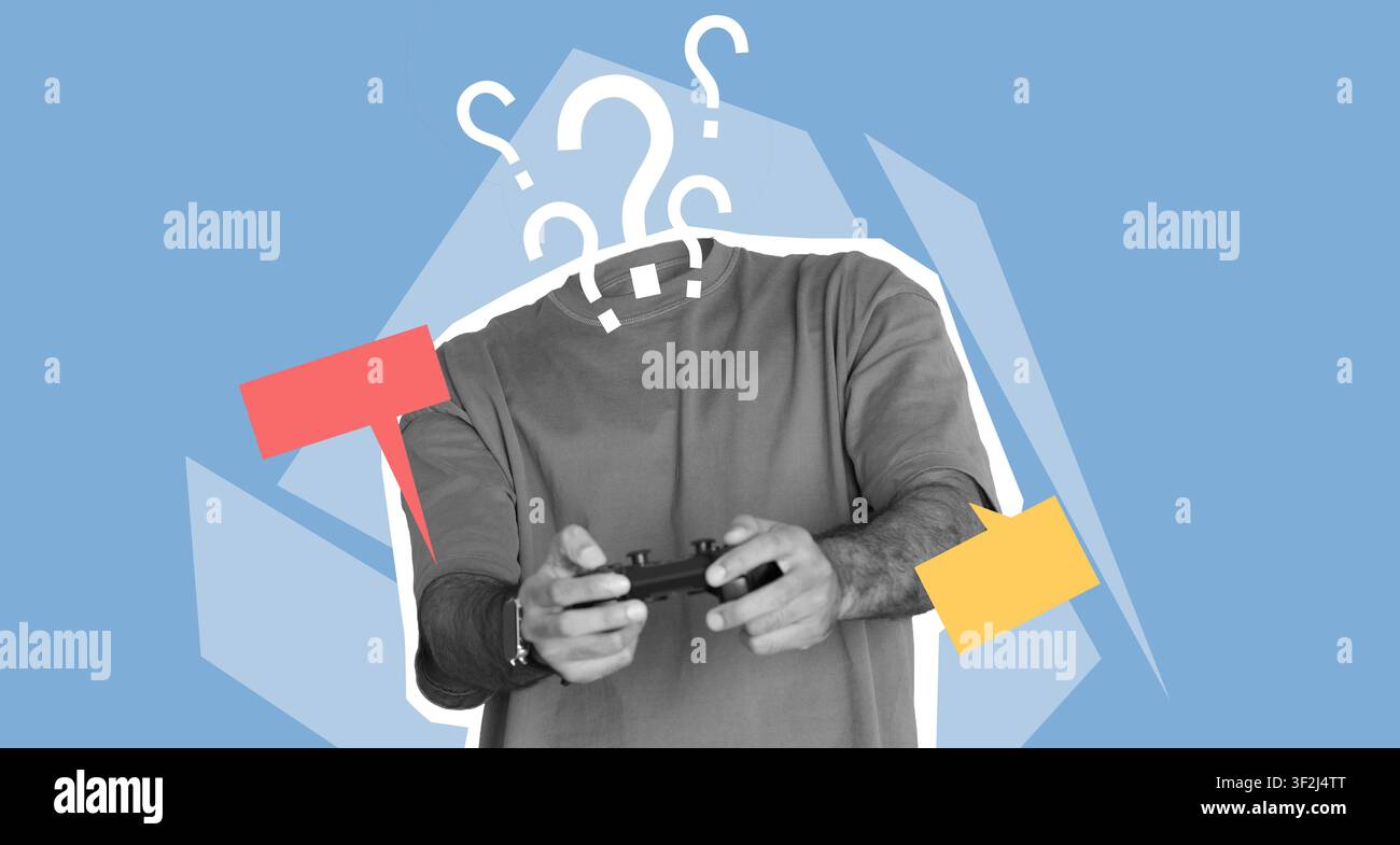 Unerkennbare Person hält ein Game-Controller während des Spielens von Videospielen, Gaming-Konzept Stockfoto