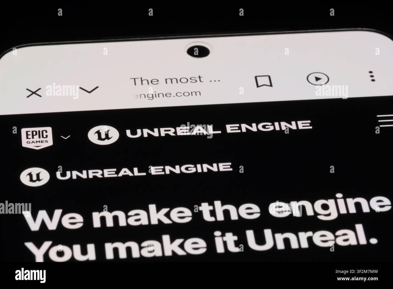 Shanghai, China - 19. Juli 2026: Unreal Engine Markenlogo auf der Website Stockfoto