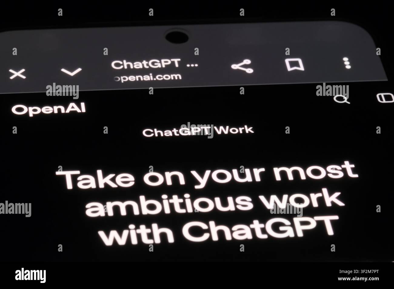 Shanghai, China - 19. Juli 2026: ChatGPT Work AI Agent auf der OpenAI-Website Stockfoto