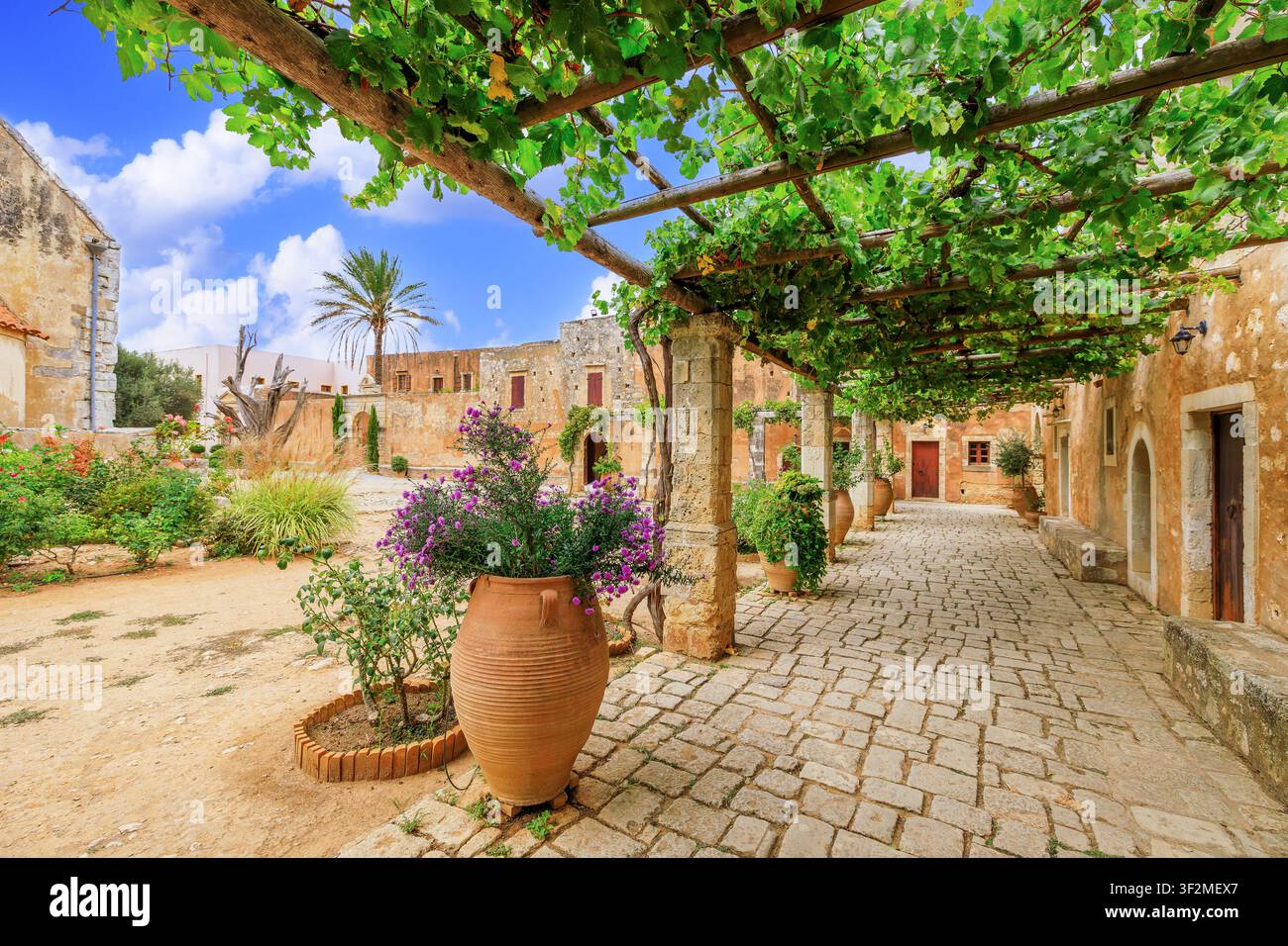 Insel Kreta, Griechenland. Das Arkadi Kloster bei Rethymno. Stockfoto