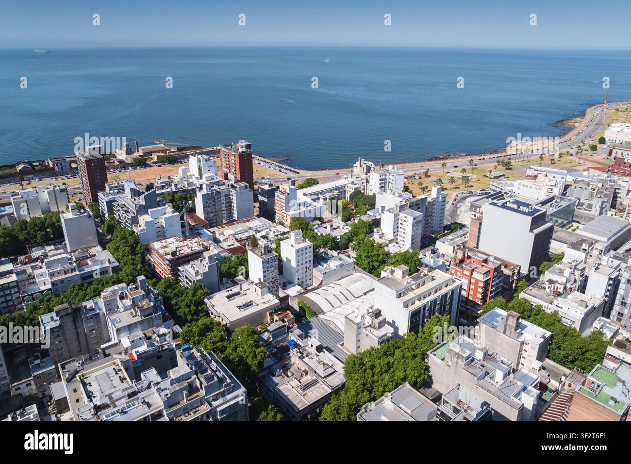 Luftaufnahme der Küste von Montevideo, Uruguay Stockfoto