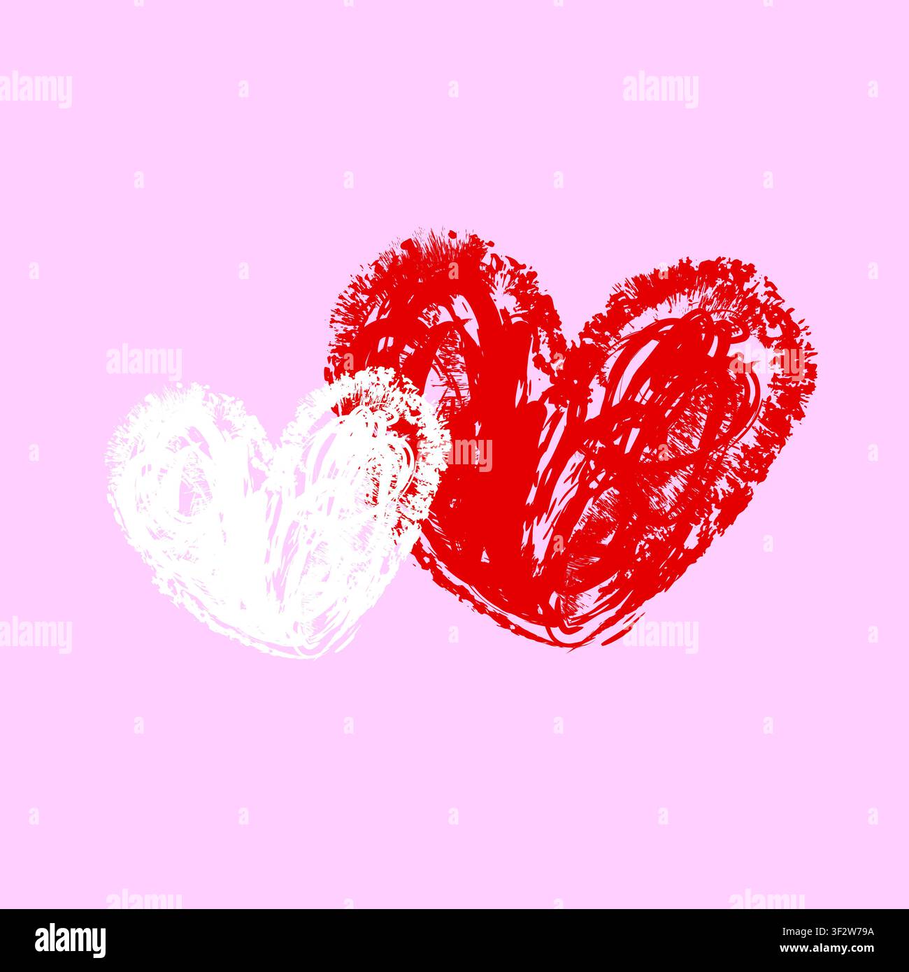 Herzskizze für den Valentinstag und romantische, Skizzenstil-Vektorsymbole für Liebe, Design und Scrapbooking. handgezogenes Herzzeichen-Vektor, Liebessymbole Stock Vektor