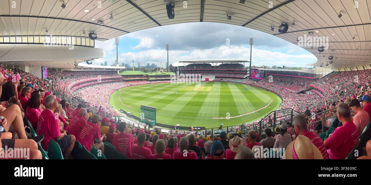 Pink Test auf dem Sydney Cricket Ground, zu Unterstützung der McGrath Foundation, Sydney, NSW, Australien Stockfoto