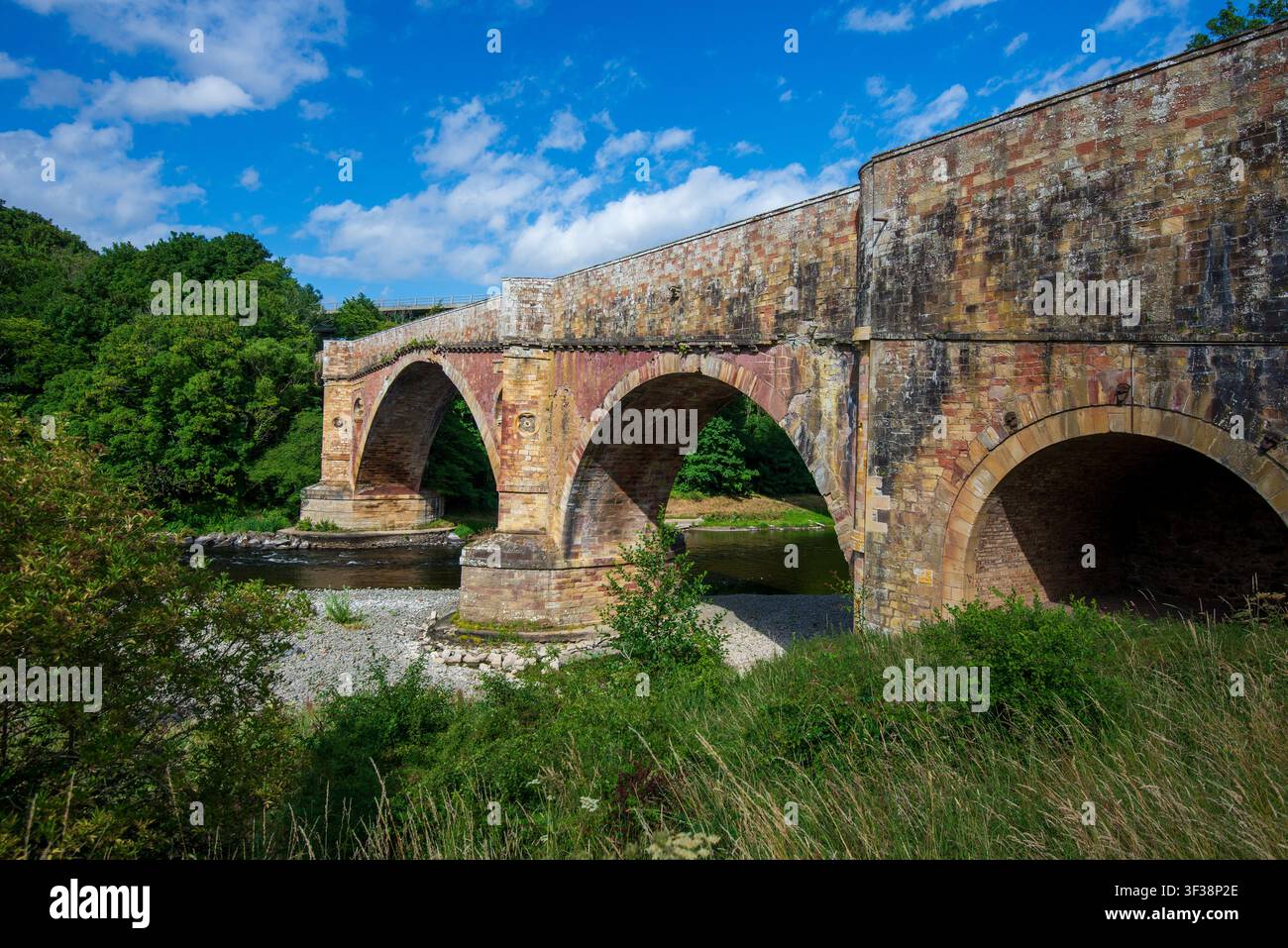 Drygrange-Brücke über den Fluss Tweed nahe Melrose Stockfoto