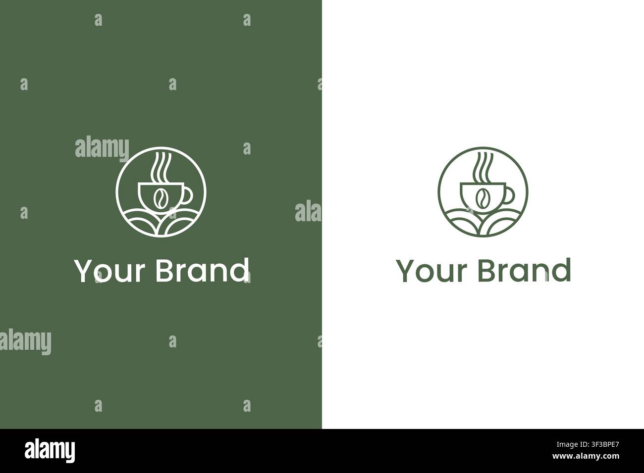 Vektorillustration eines grünen Kaffeebecher- und Buchlogos, perfekt für Café-, Buchhandels- oder Kaffeeladen-Branding. Stock Vektor
