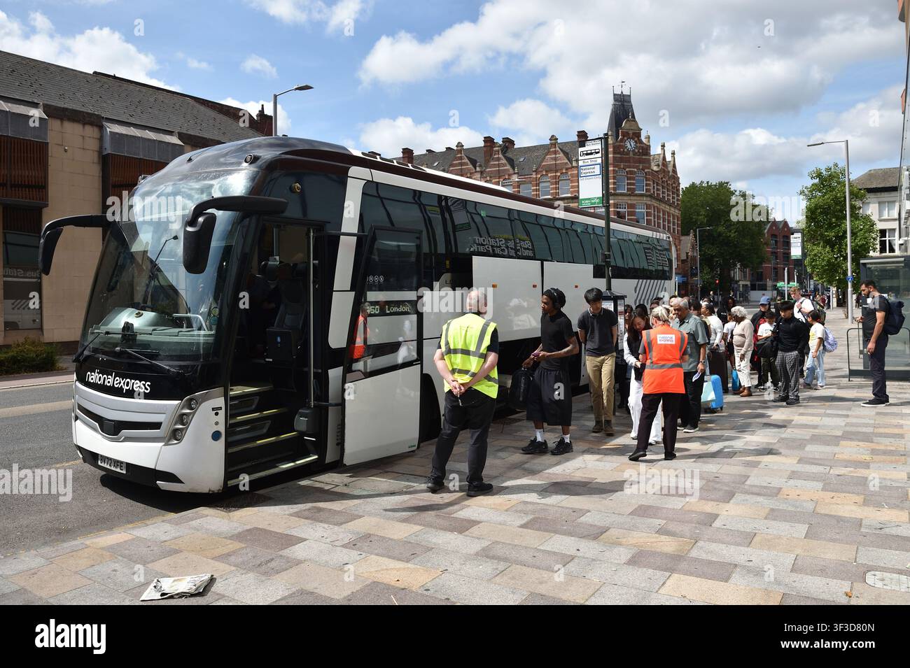National Express Broadmarsh Nottingham Busbahnhof, UK. Stockfoto