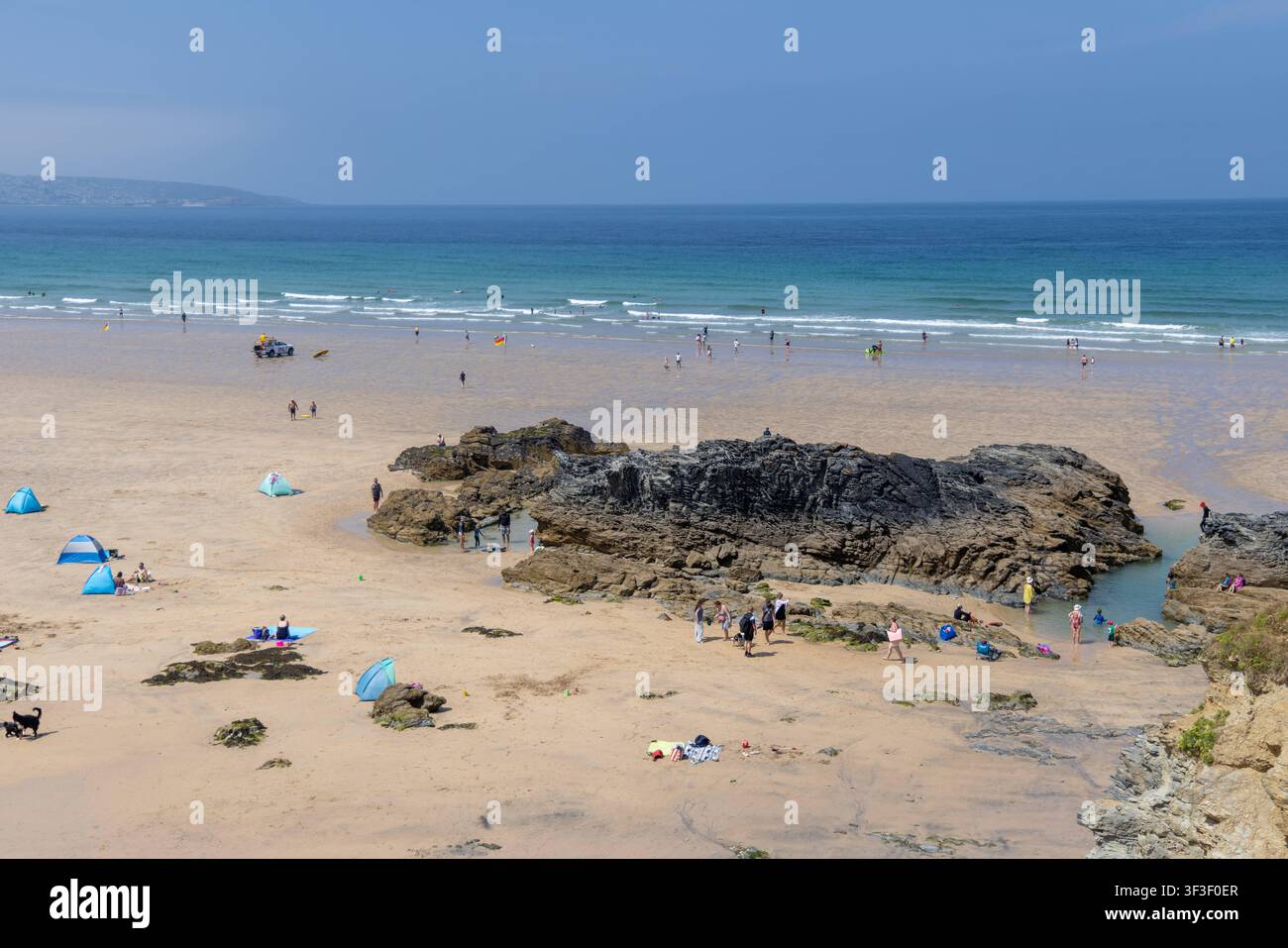 Cornwall 2026 Gwithian, England- 18.7.2026: Strand von Gwithian in Cornwall. England Stockfoto