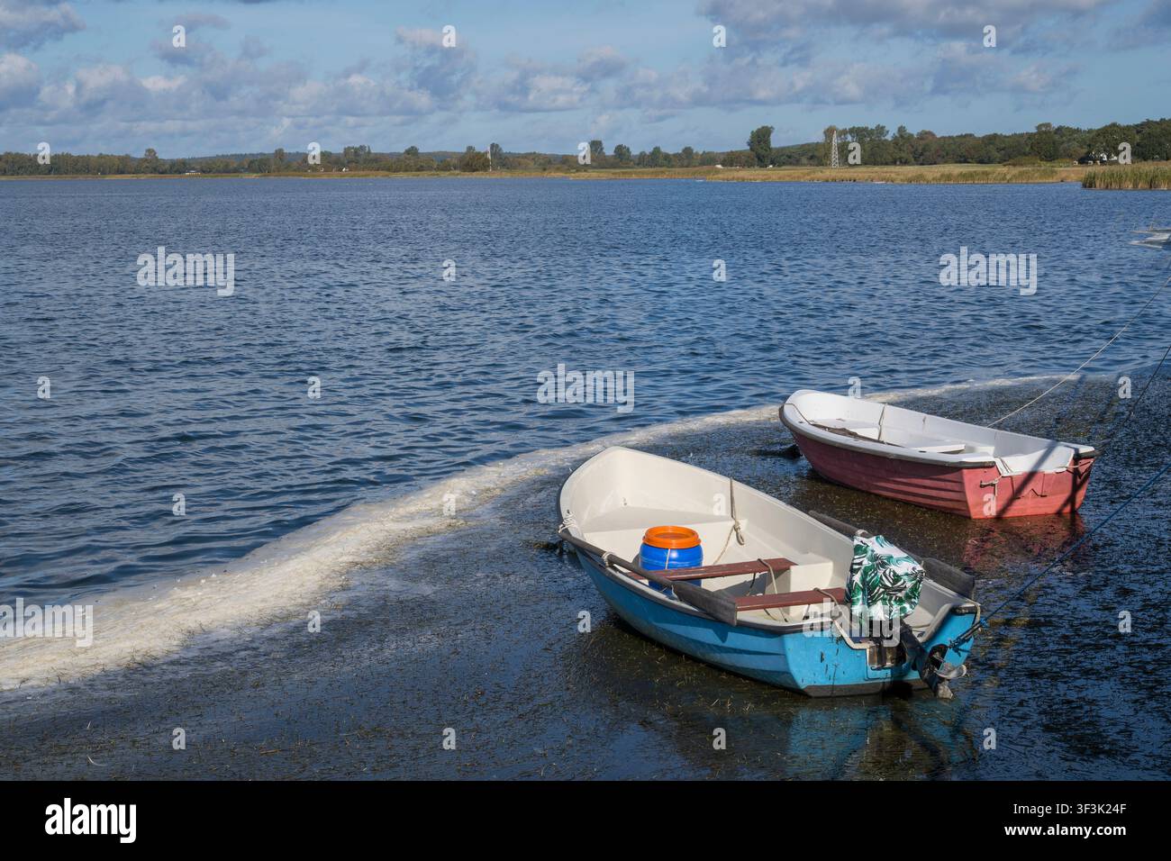 Boot im Hafen, Mönchgut, Rügen Stockfoto