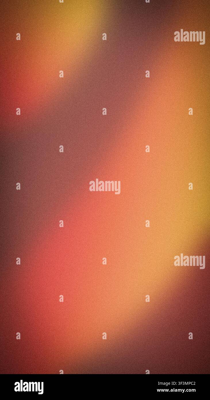 Diese vertikale, körnige Tapete verfügt über einen schönen abstrakten Hintergrund mit einem Farbverlauf, der rote, orange und gelbe Farben vermischt. Ideal für Tech- und Design-Proj Stockfoto
