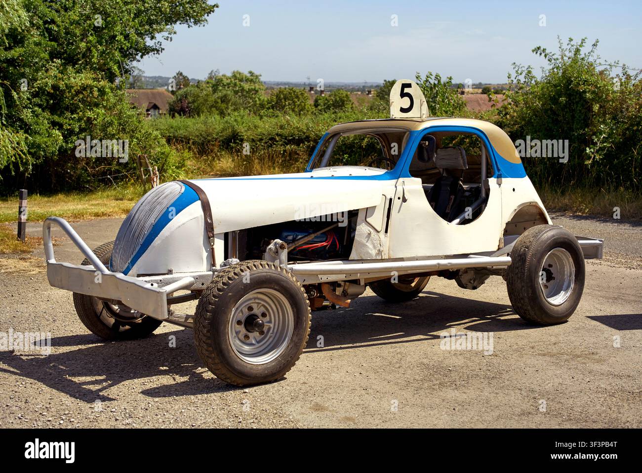 Stock-Car. Der Siegerwagen des Weltfinales von 1963, gefahren von Doug Wardropper, auf einer Oldtimertreffen in England, UK Stockfoto